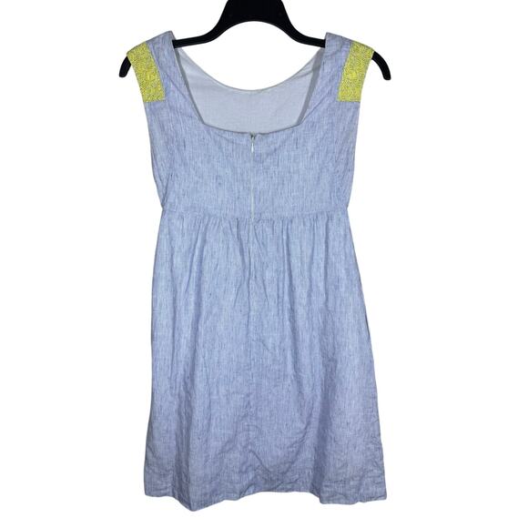 J. Crew Siesta Linen Striped Sheath Dress Women's 4 Embroidered Preppy Old Money - Picture 5 of 11